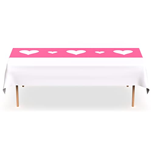 Light Pink Scallop Disposable Table Runner. 5 Pack 14 x 108 inch. Plastic Table Runner Adds A Pop of Color To Your Party Table, by Swanoo