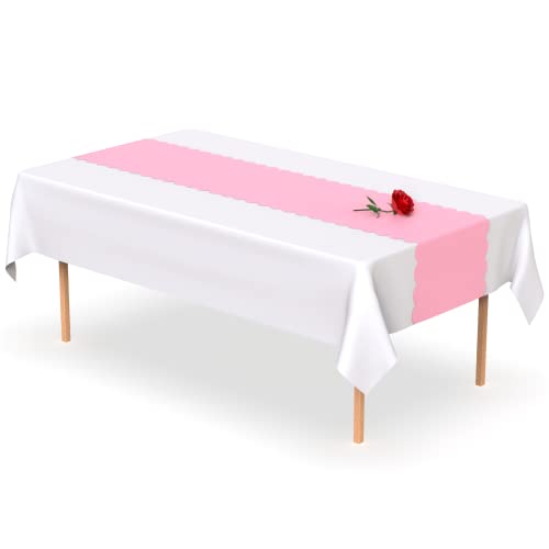 Pink Cutout Heart Plastic Table Runner -5 Pack- For Mothers Day, Valentines Day, Parties And Birthdays