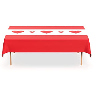 Pink Cutout Heart Plastic Table Runner -5 Pack- For Mothers Day, Valentines Day, Parties And Birthdays