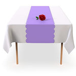 Lavender Scallop Disposable Table Runner. 5 Pack 14 x 108 inch. Plastic Table Runner Adds A Pop of Color To Your Party Table, by Swanoo
