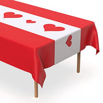 Pink Cutout Heart Plastic Table Runner -5 Pack- For Mothers Day, Valentines Day, Parties And Birthdays