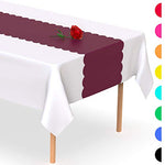 Green Scallop Disposable Table Runner. 5 Pack 14 x 108 inch. Plastic Table Runner Adds A Pop of Color To Your Party Table, by Swanoo