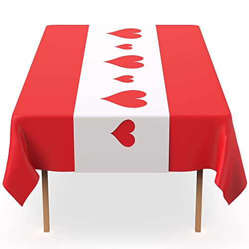 Pink Cutout Heart Plastic Table Runner -5 Pack- For Mothers Day, Valentines Day, Parties And Birthdays